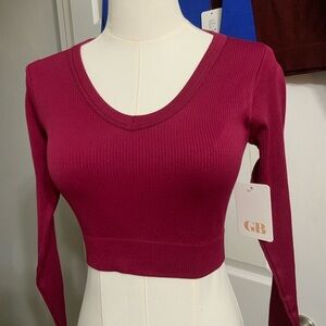 GB Fuchsia Ribbed Crop Top